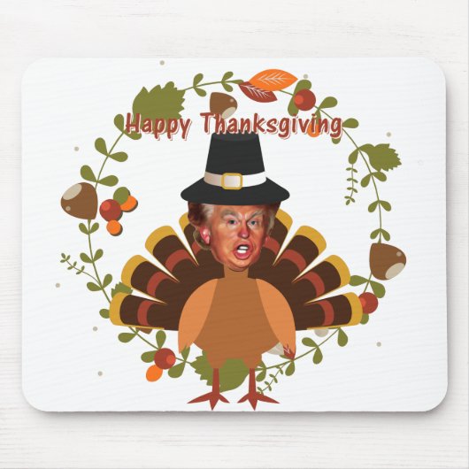 感謝祭のトランプの七面鳥 マウスパッド (正面)