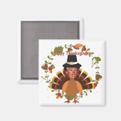 感謝祭のトランプの七面鳥 マグネット (正面/裏面)