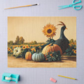 感謝祭のトルコとカボチャの切り離し 薄葉紙 (クラフト)