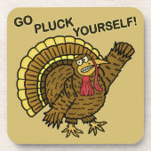 感謝祭のトルコのおもしろいなしゃれ コースター (正面)