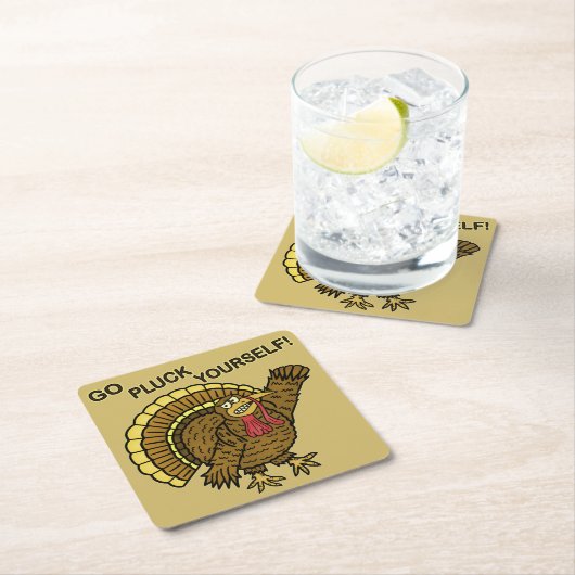 感謝祭のトルコのおもしろいなしゃれ スクエアペーパーコースター (インサイチュ)