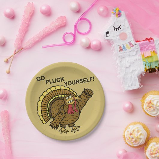 感謝祭のトルコのおもしろいなしゃれ ペーパープレート (パーティー)