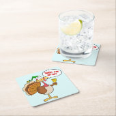 感謝祭のトルコのクリスマスの変装の漫画 スクエアペーパーコースター (インサイチュ)