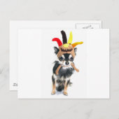 感謝祭のトルコのチワワ シーズンポストカード (正面/裏面)