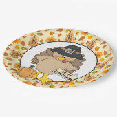 感謝祭のトルコのパーティーの紙皿 ペーパープレート (アングル)