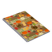 感謝祭のトルコの南瓜の秋の収穫パターン ノートブック (右側)