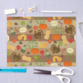 感謝祭のトルコの南瓜の秋の収穫パターン 薄葉紙 (クラフト)