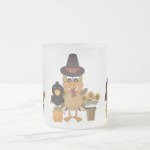 感謝祭のトルコの友人 フロストグラスマグカップ (中央)