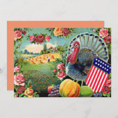 感謝祭のトルコの愛国心が強い収穫は上がりました シーズンカード (正面/裏面)
