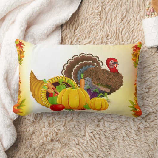 感謝祭のトルコの枕 ランバークッション (ブランケット)