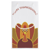 感謝祭のトルコシンプルで幸せな|のギフトバッグ スモールペーパーバッグ (裏面)