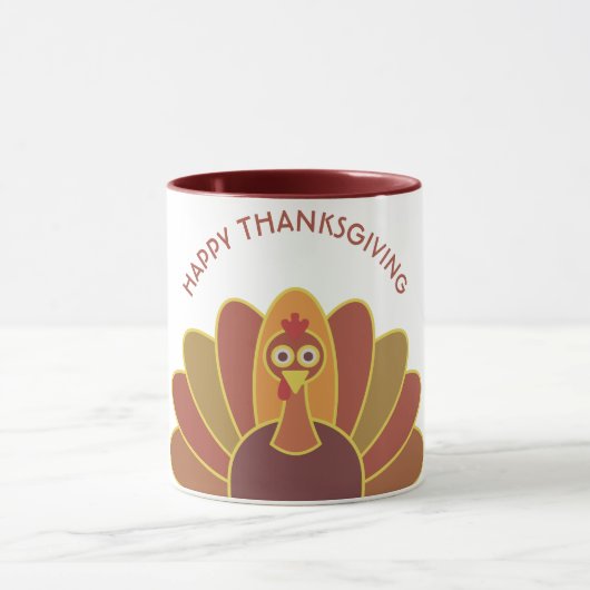 感謝祭のトルコシンプルで幸せな|のコンボのマグ マグカップ (中央)