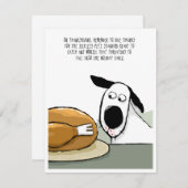 感謝祭のトルコ救済が家族の犬から シーズンカード (正面/裏面)