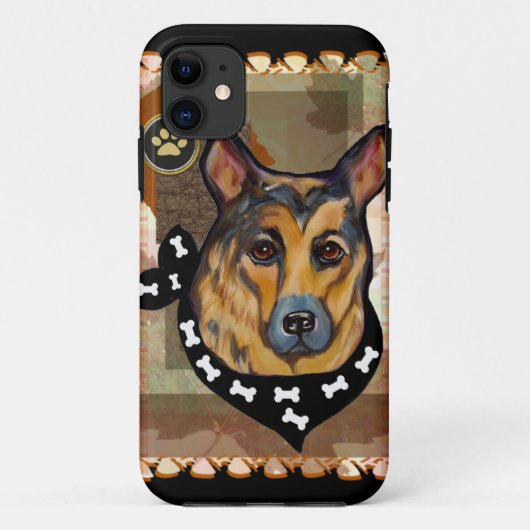 感謝祭のドイツ牧羊犬 Case-Mate iPhoneケース (裏面)