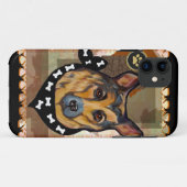 感謝祭のドイツ牧羊犬 Case-Mate iPhoneケース (裏面(横))