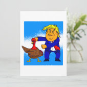 感謝祭のドナルド・トランプおもしろいターキー 招待状 (スタンド正面)