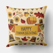 感謝祭のハッピーバナー クッション (裏面)
