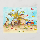 感謝祭のハリネズミ ポストカード (正面)