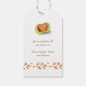 感謝祭のハート栗のワミジンウォーターの色のアート ギフトタグ (裏面)