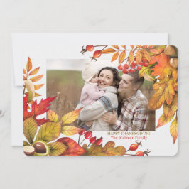 感謝祭のハーベ葉ス・ベリー・ホルツ写真 シーズンカード