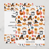 感謝祭のパイロット達の収穫パターン Dinner Invitation 招待状 (正面/裏面)