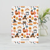 感謝祭のパイロット達の収穫パターン Dinner Invitation 招待状 (スタンド正面)