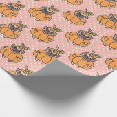 感謝祭のパグラップ紙 ラッピングペーパー (角)