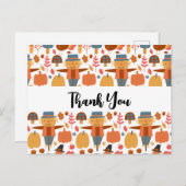 感謝祭のパターンありがとう ポストカード (正面/裏面)