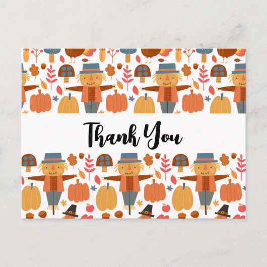 感謝祭のパターンありがとう ポストカード (正面)