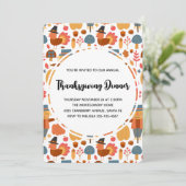 感謝祭のパターン（ターキー＆かかし付き） 招待状 (スタンド正面)