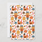 感謝祭のパターン（ターキー＆かかし付き） 招待状 (裏面)