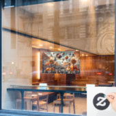 感謝祭のパレードの窓にしがみつく ウィンドウサイン (カフェ窓)