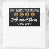 感謝祭のパンチを感覚おもしろいを食べるな 長方形シール (バッグ)