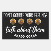 感謝祭のパンチを感覚おもしろいを食べるな 長方形シール (正面)