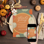 感謝祭のパンプキンパイとカボチャの食事 招待状