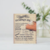 感謝祭のパンプキンパイのレシピ ポストカード ポストカード (スタンド正面)