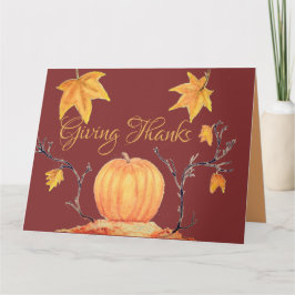 感謝祭のパンプキン・ウォーターカラー カード
