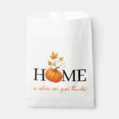 感謝祭のパンプキン ホームは私たちが感謝する場所 フェイバーバッグ (正面)