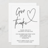 感謝祭のパーティの招待状は感謝の招待を与えます 招待状 (正面/裏面)