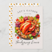 感謝祭のパーティーに集まろう 招待状 (正面/裏面)