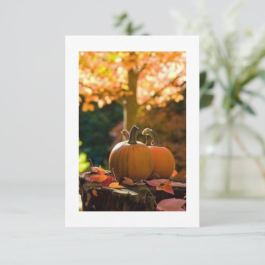 **感謝祭のパーティーまたはディナー** への招待 招待状 (スタンド正面)