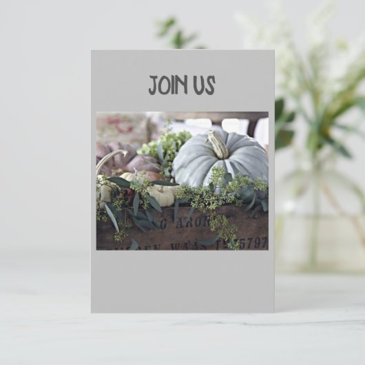 **感謝祭のパーティーまたはディナー** への招待 招待状 (スタンド正面)