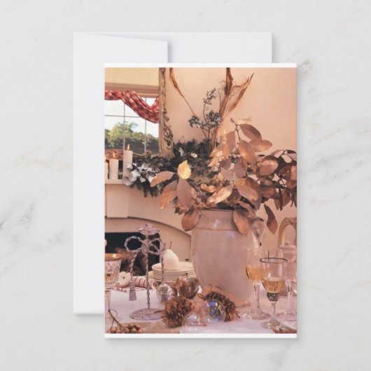 **感謝祭のパーティーまたはディナー** への招待 招待状 (正面)