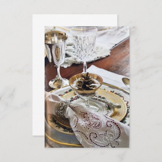 **感謝祭のパーティーまたはディナー** への招待 招待状 (正面/裏面)