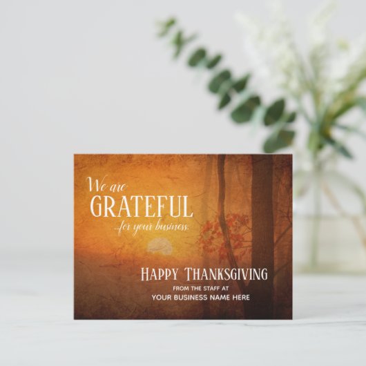 感謝祭のビジネス向けポストカード - 感謝の気持ちを込めて ポストカード (スタンド正面)