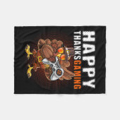 感謝祭のビデオゲームDabbing Turkey Pilgrim Boy フリースブランケット (正面(横))