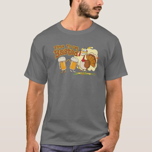 感謝祭のビール好きおもしろいがバステッドになる時間C Tシャツ (正面)