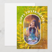 感謝祭のフォトグモダンリーン シーズンカード (正面/裏面)