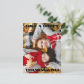 感謝祭のフォトホリデー葉書を持っている シーズンポストカード (スタンド正面)