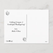 感謝祭のフォトホリデー葉書を持っている シーズンポストカード (裏面)